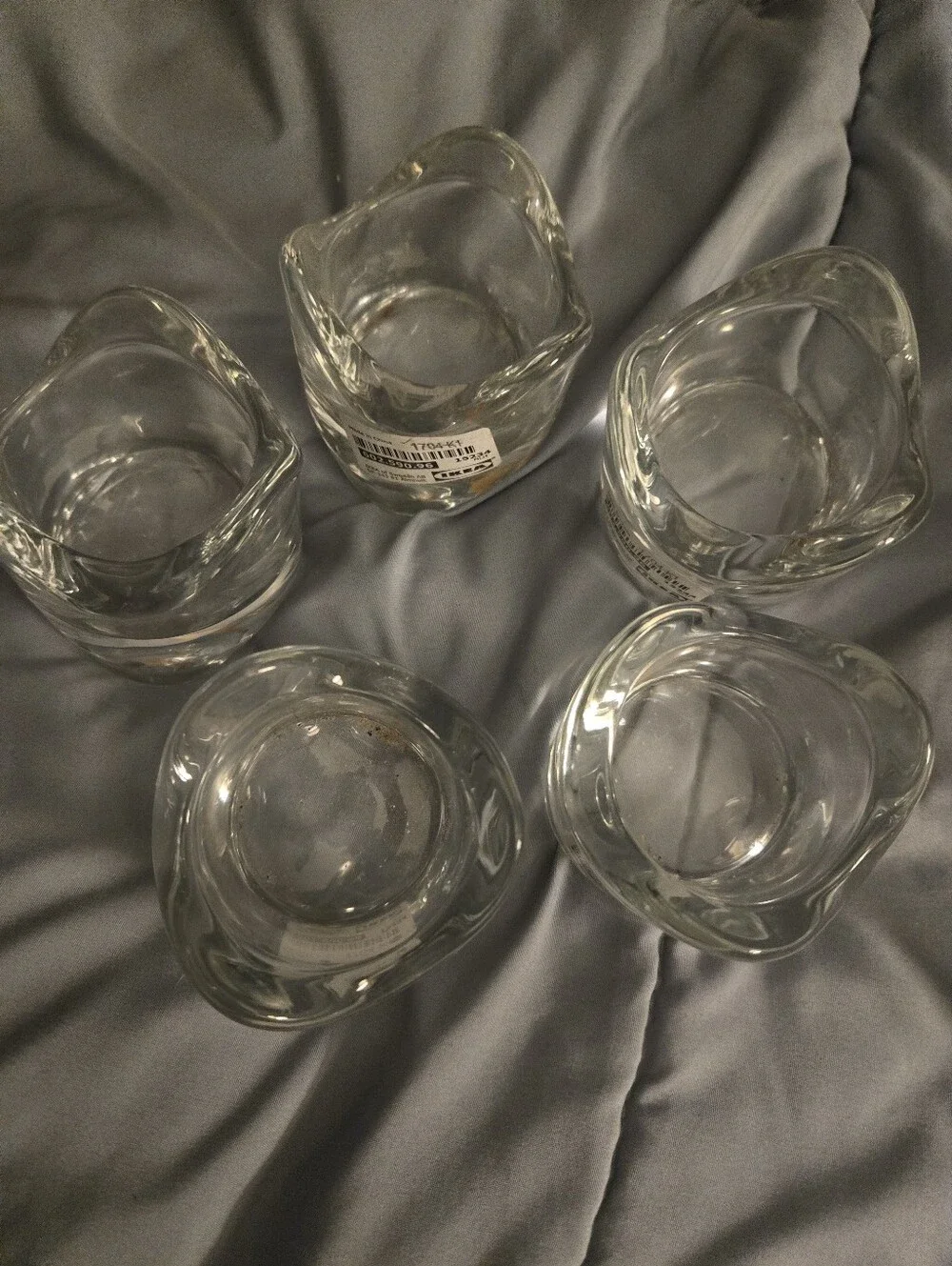 Set of 5- 3 Sets Avail IKEA Heavy Glass Tealight Candle Holders for All Season